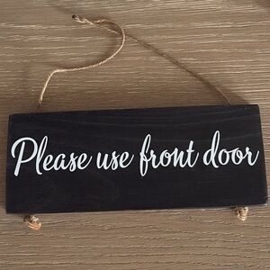 Black and White Hanging Door Sign